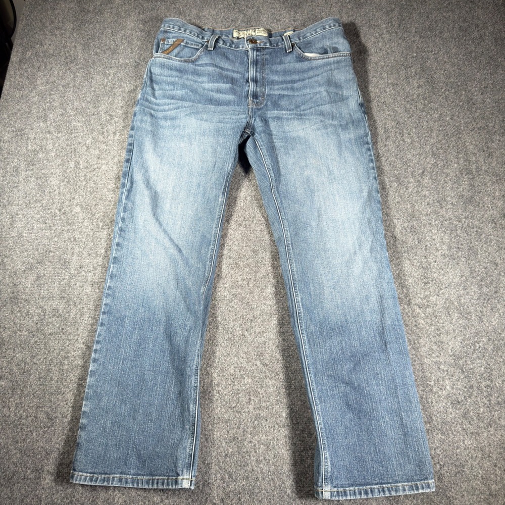 Ariat M4 Legacy Relaxed Boot Cut Jeans Mens 36x32 Blue Faded Denim Western